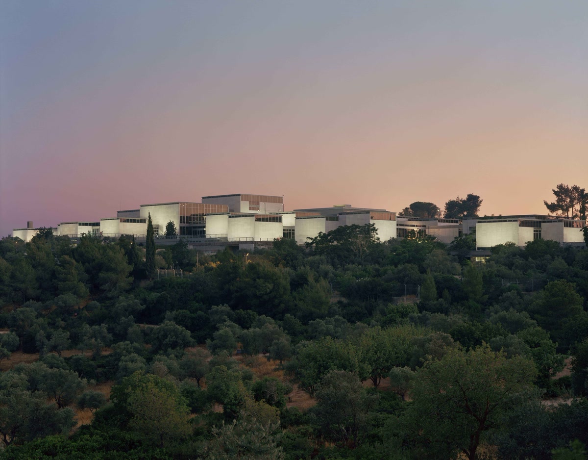 East elevation of the renewed Israel Museum at dusk