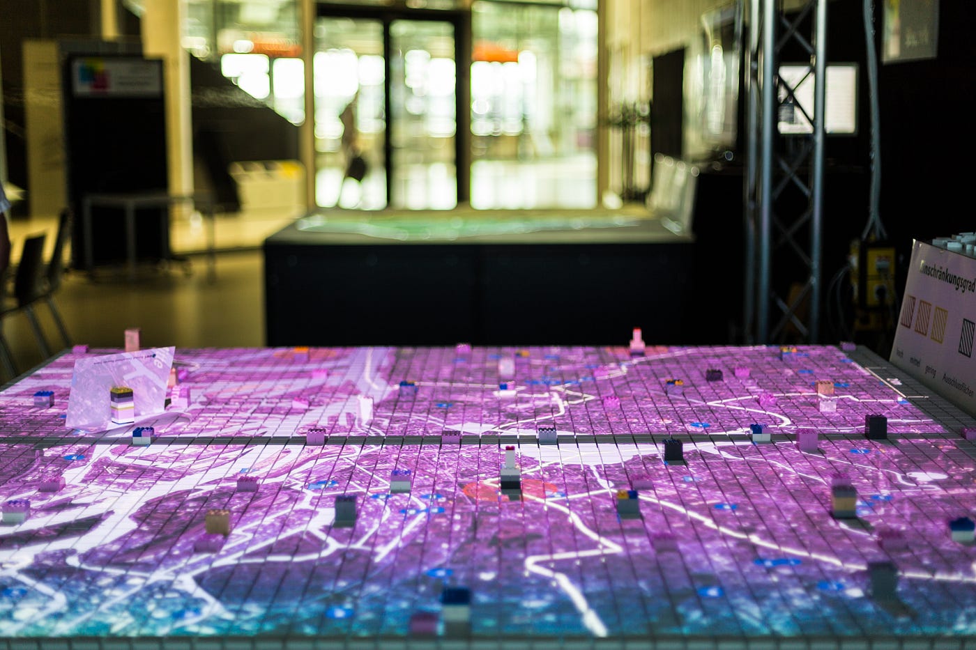 Interactive table at the end of a workshop with suggested sites identified